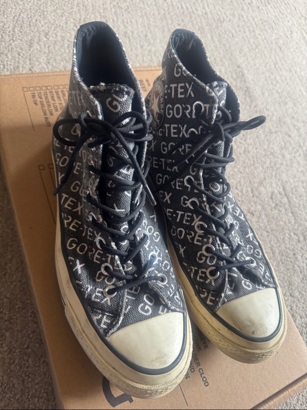 GORE-TEX Black and White Logo High-Top Sneakers